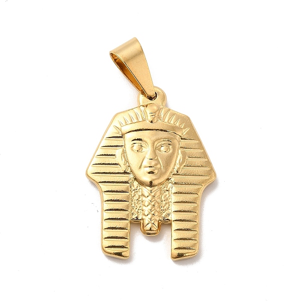 

PandaHall Vacuum Plating 201 Stainless Steel Pendants, Pharaoh Charms, Golden, 35x25.5x4mm, Hole: 12x6mm 201 Stainless Steel Human