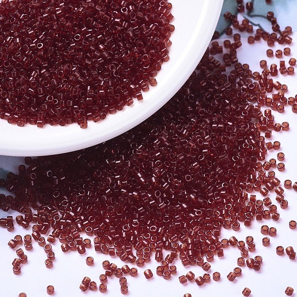 

PandaHall MIYUKI Delica Beads, Cylinder, Japanese Seed Beads, 11/0, (DB1102) Transparent Dark Cranberry, 1.3x1.6mm, Hole: 0.8mm, about..., Purple