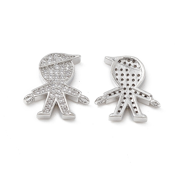 

PandaHall Brass Micro Pave Clear Cubic Zirconia Connetor Charms, Boy Links, Platinum, 15x14x2.5mm, Hole: 1.2mm Brass+Cubic Zirconia Human...