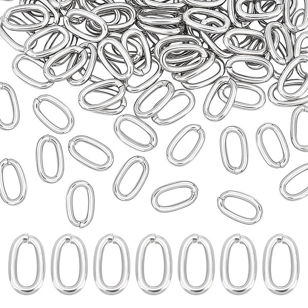 

PandaHall PH 100pcs 17x10mm Oval Jump Rings, 304 Stainless Steel Open Ring Connectors Closed Jump Rings Jewelry Making Jump Rings for...