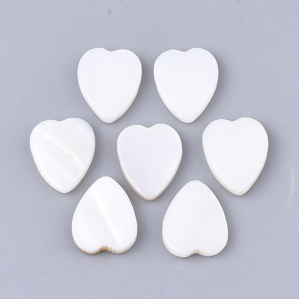 

PandaHall Freshwater Shell Cabochons, Heart, White, 14x11x3mm Freshwater Shell Heart White