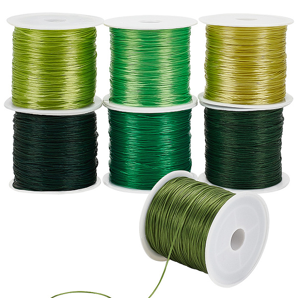 

PandaHall 7 Rolls 7 Colors Flat Elastic Crystal String, Elastic Beading Thread, for Stretch Bracelet Making, Mixed Color, 0.8mm, about 1..., Multicolor