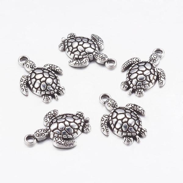 

PandaHall Alloy Pendants, Cadmium Free & Nickel Free & Lead Free, Turtle, Antique Silver Color, Size:about 23mm long, 16mm wide, 2mm thick...