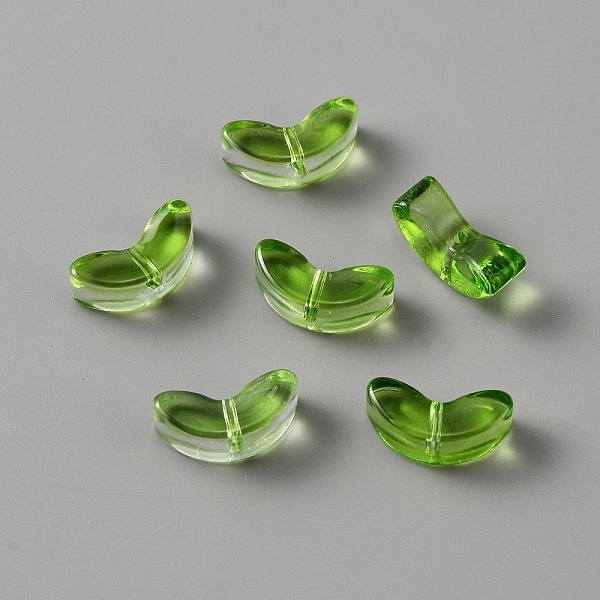 

PandaHall Handmade Lampwork Beads, Tulip, Green, 6.5x14x5mm, Hole: 1mm Lampwork Leaf Green