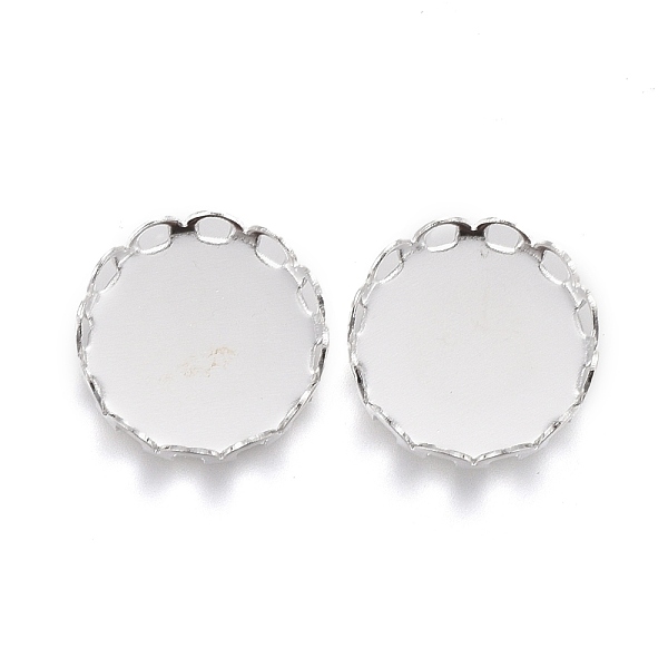 

PandaHall 304 Stainless Steel Cabochon Settings, Lace Edge Bezel Cups, Flat Round, Silver, Tray: 10mm, 11x3mm 304 Stainless Steel Flat Round