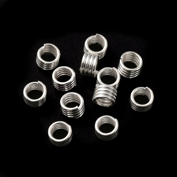 

PandaHall Brass Split Rings, Lead Free & Cadmium Free, Quadruple Loops Jump Rings, 925 Sterling Silver Plated, 21 Gauge, 4.5x3.5mm, Inner...