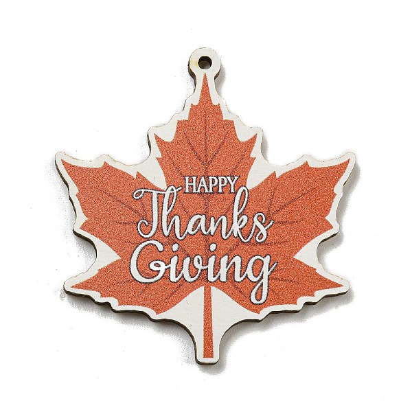 

PandaHall Wood Pendants, Thanksgiving Theme, Red, Word, 49.5x47x2.5mm, Hole: 2mm Wood Word Red