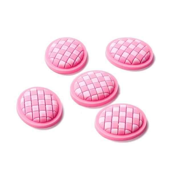 

PandaHall PVC Cabochons, for Hair Accessories, Oval with Lattice, Hot Pink, 29x25x6mm Plastic Oval