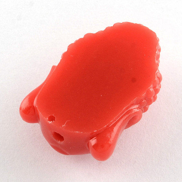 

PandaHall Dyed Buddha Head Synthetical Coral Beads, Orange Red, 24~25x16x10.5mm, Hole: 2mm Synthetic Coral Human Red