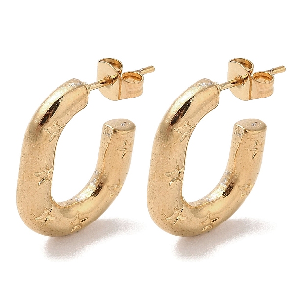

PandaHall Oval 201 Stainless Steel Stud Earrings for Women, with 304 Stainless Steel Pin, Golden, 21x3.5mm 201 Stainless Steel Oval
