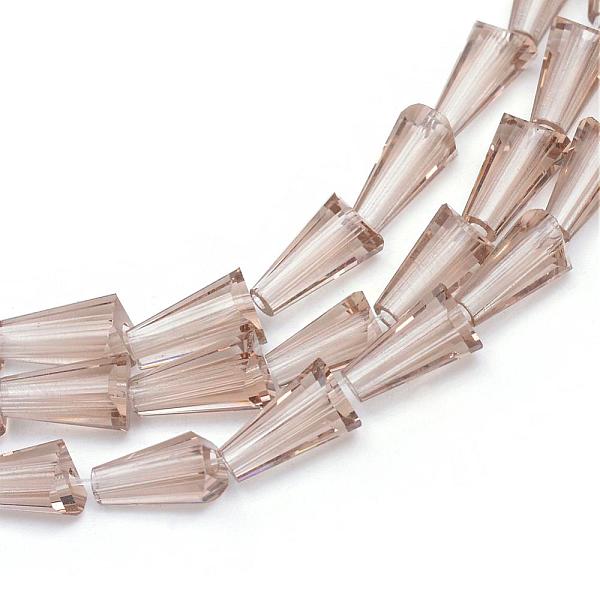 

PandaHall Transparent Glass Bead Strands, Cone, Tan, 9~12x6mm, Hole: 2mm, about 47~49pcs/strand, 18.70 inch~19.49 inch(47.5~49.5cm) Glass..., Orange