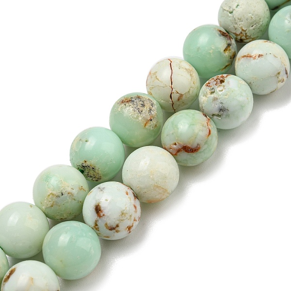 

PandaHall Natural Green Opal Beads Strands, Dyed, Round, 10mm, Hole: 0.8mm, about 39pcs/strand, 14.96''(38cm) Green Opal Round