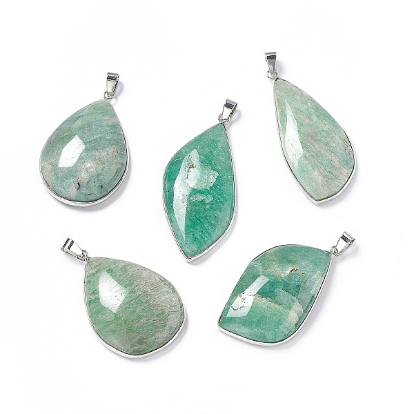 

PandaHall Natural Amazonite Pendants, Leaf & Teardrop & Oval Charms, with Rack Plating Brass Findings, Cadmium Free & Lead Free, Mixed...