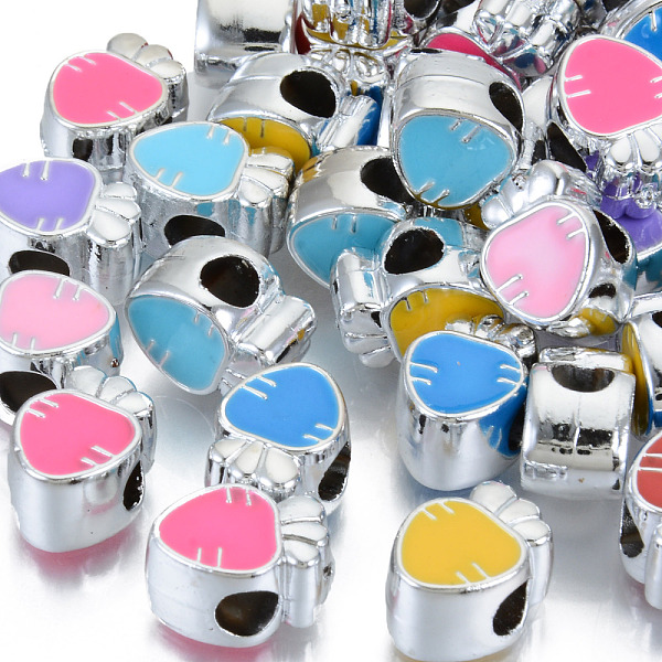 

PandaHall UV Plating Acrylic European Beads, with Enamel, Large Hole Beads, Mixed Color, Strawberry, Platinum, 13x9x7mm, Hole: 4mm Acrylic..., Multicolor
