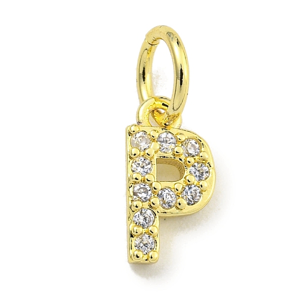 

PandaHall Letter Brass Micro Pave Clear Cubic Zirconia Pendants, Jump Ring, Real 18K Gold Plated, Letter P, 8.9x4.5x1.8mm, Jump Ring...