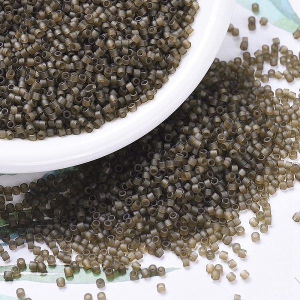 

PandaHall MIYUKI Delica Beads, Cylinder, Japanese Seed Beads, 11/0, (DB0384) Matte Transparent Smoky Quartz Luster, 1.3x1.6mm, Hole: 0.8mm..., Gray