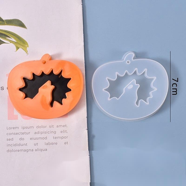

PandaHall Halloween DIY Pumpkin Pendant Silicone Molds, Resin Casting Molds, For UV Resin, Epoxy Resin Jewelry Making, White, 71x82x11mm...