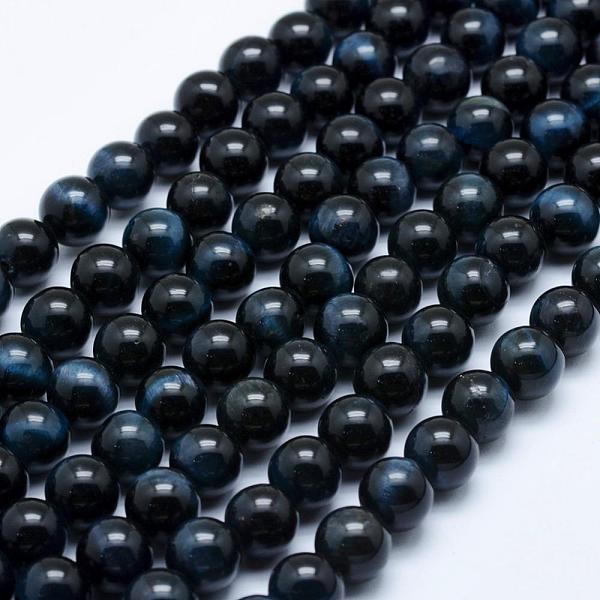 

PandaHall Natural Tiger Eye Beads Strands, Dyed & Heated, Round, 6mm, Hole: 1mm, about 61~63pcs/strand, 14.9 inch(38cm) Tiger Eye Round Blue