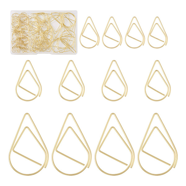 

PandaHall 200Pcs 3 Style Carbon Steel Paper Clips, Bookmark Marking Clips, Teardrop, Light Gold, 25.5~49.5x15.5~29.5x0.8~1mm Carbon Steel...