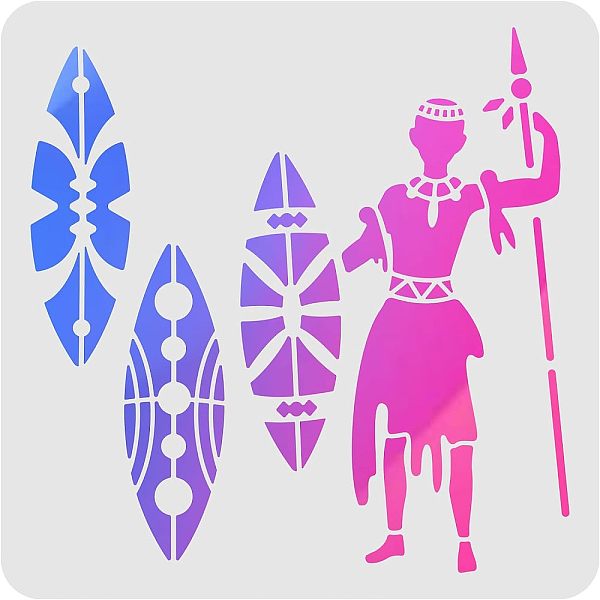 

PandaHall Plastic Reusable Drawing Painting Stencils Templates, for Painting on Scrapbook Paper Wall Fabric Floor Furniture Wood, Square..., White
