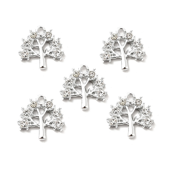

PandaHall Alloy Rhinestone Pendants, Platinum Tone Tree Charms, Crystal, 15x15x2.8mm, Hole: 1.6mm Alloy+Rhinestone Tree Clear