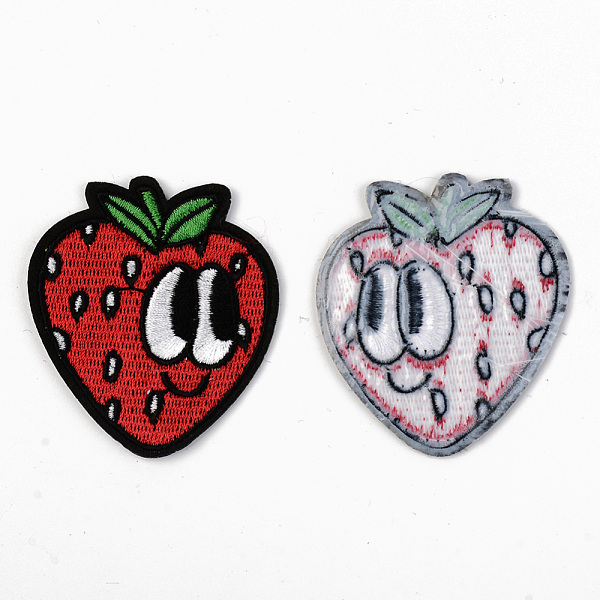 

PandaHall Computerized Embroidery Cloth Iron on/Sew on Patches, Appliques, Costume Accessories, Strawberry, Red, 58.5x53x1.5mm Cloth Fruit...
