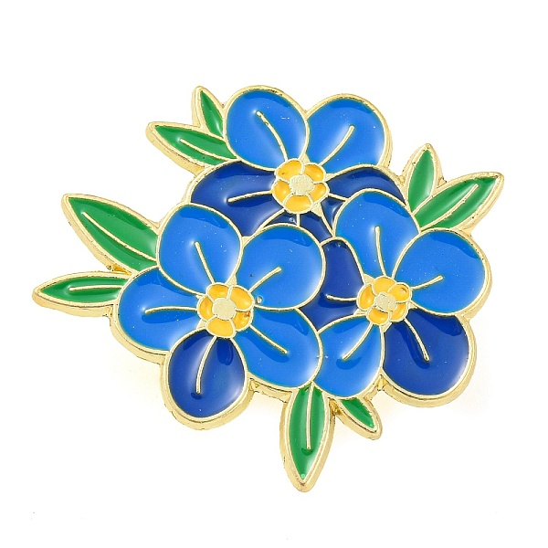 

PandaHall Flower Theme Enamel Pins, Golden Zinc Alloy Brooches for Backpack Clothes Women, Dodger Blue, 26x30x1mm Alloy+Enamel Flower