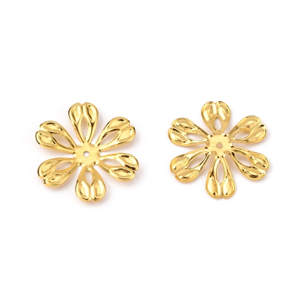 

PandaHall 6-Petal Iron Bead Caps, Flower, Golden, 25.5x23.5x3mm, Hole: 1.5mm Iron