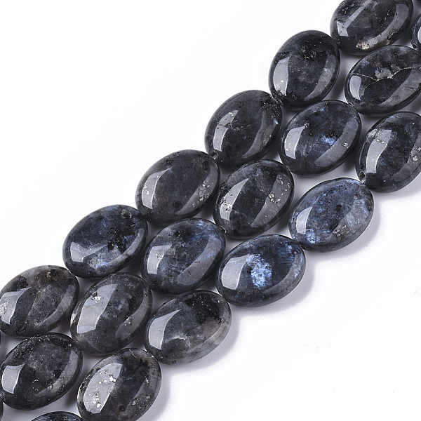 

PandaHall Natural Larvikite Beads Strands, Oval, 18x13.5x6~7mm, Hole: 1.2mm, about 20~22pcs/Strand, 15.55 inch(39.5 cm) Larvikite Oval
