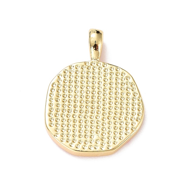 

PandaHall Brass Enamel Pendants, Light Gold, Flat Round with Cross, Deep Pink, 18x13.5x3.5mm, Hole: 2x3.5mm Brass+Enamel Flat Round