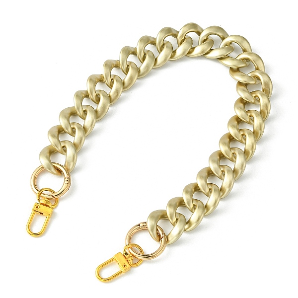 

PandaHall Spray Painted CCB Plastic Curb Chains Bag Handles, Wallet Chains, with Alloy Spring Gate Ring and Zinc Alloy Swivel Clasps, for..., Gold