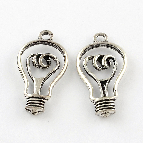 

PandaHall Tibetan Style Zinc Alloy Pendants, Lead Free & Cadmium Free, Bulb, Antique Silver, 31x16.4x4mm, Hole: 3mm, about 190pcs/500g Alloy...