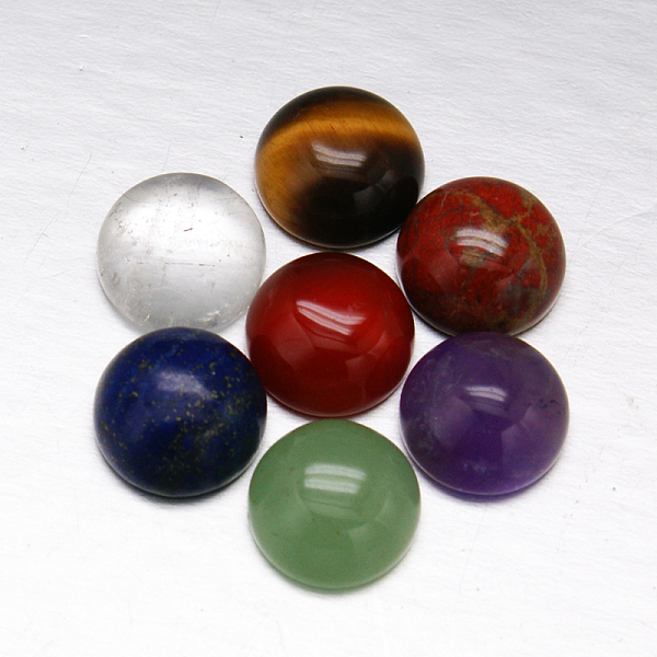 

PandaHall Half Round/Dome Gemstone Cabochons, 12x4.5~5.5mm Mixed Stone Half Round Multicolor