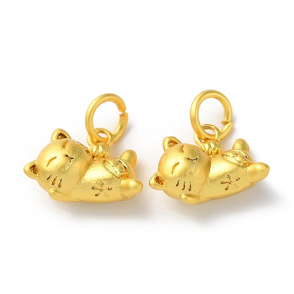 

PandaHall Rack Plating Alloy Charms, Cadmium Free & Lead Free, Cat, Matte Gold Color, 10.5x14x7mm, Hole: 4mm Alloy Cat Shape