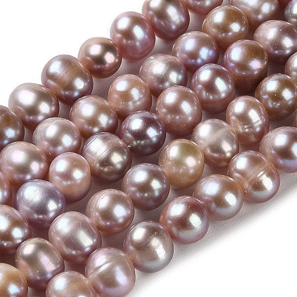 

PandaHall Natural Cultured Freshwater Pearl Beads Strands, Potato, Grade 3A+, Thistle, 7~8x7mm, Hole: 0.5mm, about 58pcs/strand, 15.43''..., Purple