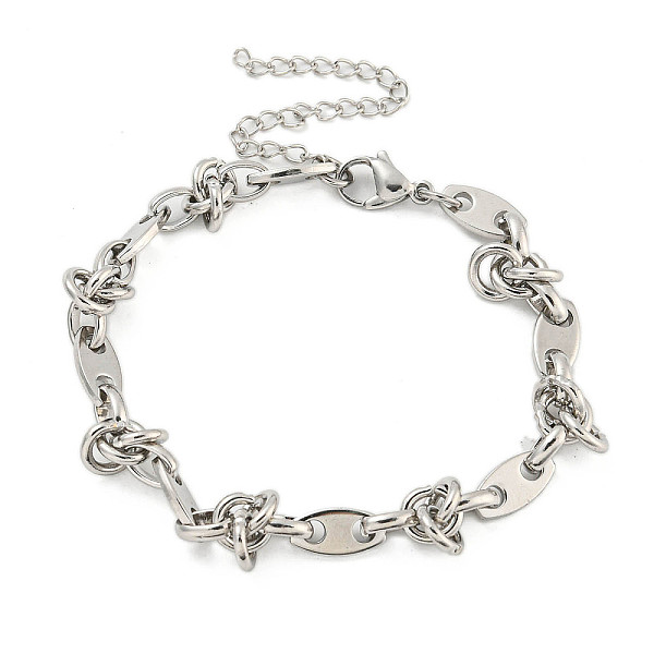 

PandaHall 304 Stainless Steel Oval Link Chains Bracelets for Men & Women, Stainless Steel Color, 7-1/8 inch(18cm) 304 Stainless Steel