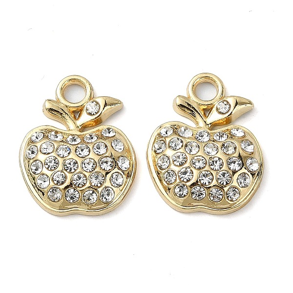 

PandaHall Golden Rack Plating Alloy Rhinestone Pendants, Nickel Free, Apple Charm, Crystal, 18.5x14.5x4mm, Hole: 2.5mm Alloy+Rhinestone..., Clear