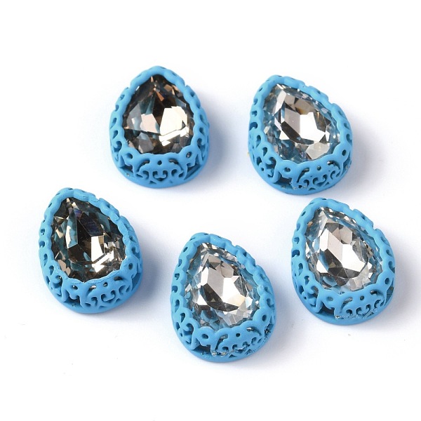 

PandaHall Sew on Rhinestone, Glass Rhinestone, with Brass Findings, Garments Accessories, Teardrop, Mixed Color, Deep Sky Blue..., Multicolor
