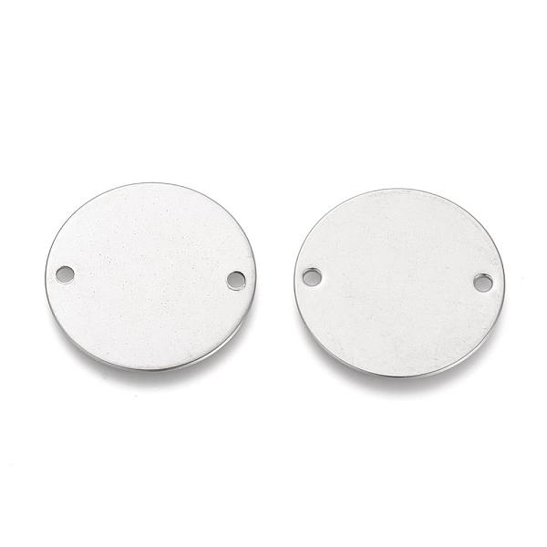 

PandaHall 201 Stainless Steel Links connectors, Flat Round, Stainless Steel Color, 20x1mm, Hole: 1.5mm 201 Stainless Steel Flat Round