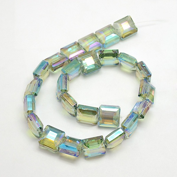 

PandaHall Electroplate Crystal Glass Square Beads Strands, Faceted, Rainbow Color Plated, Medium Aquamarine, 13x13x8mm, Hole: 1mm, about..., Green
