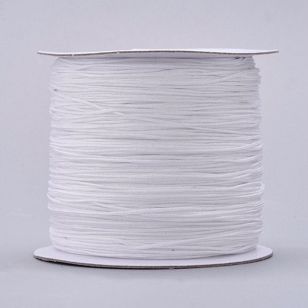 

PandaHall Nylon Thread, Nylon Jewelry Cord for Custom Woven Jewelry Making, White, 0.6mm, about 142.16 yards(130m)/roll Nylon White