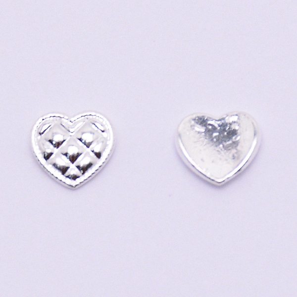 

PandaHall Alloy Cabochons, Nail Art Studs, Nail Art Decoration Accessories for Women, Heart with Grid, Silver, 5x5.5x1mm, 100pcs/bag Metal...