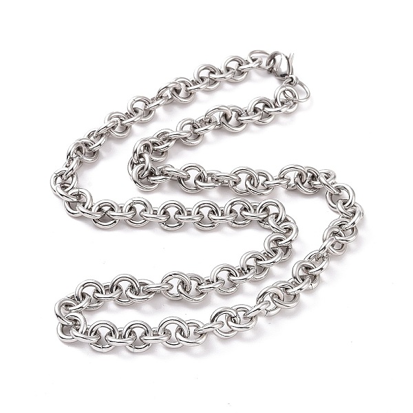 

PandaHall 304 Stainless Steel Rolo Chains Necklaces, with Lobster Claw Clasps, Stainless Steel Color, 19.65 inch(49.9cm) 304 Stainless Steel