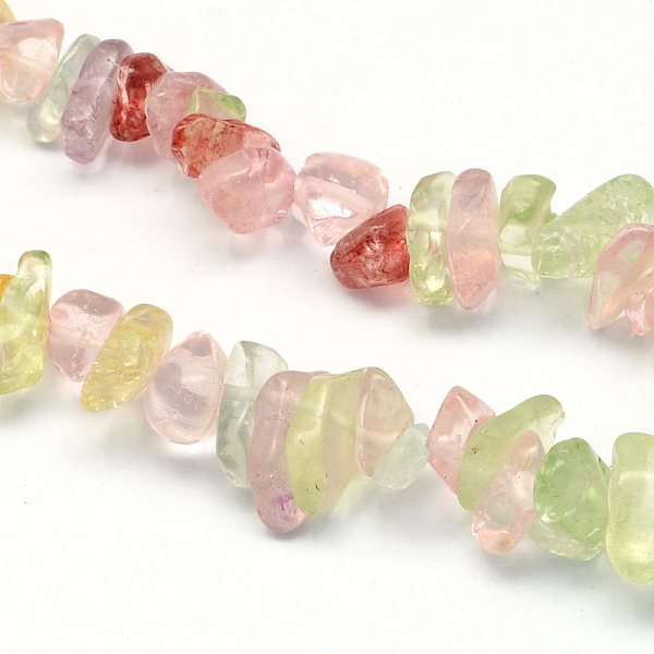 

PandaHall Natural Crackle Quartz Stone Bead Strands, Chip, 8~18x6~12x3~7mm, Hole: 1mm, about 160pcs/strands, 34.6 inch Crackle Quartz Chip