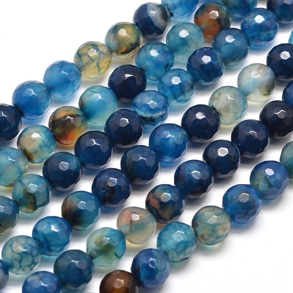 

PandaHall Dyed Natural Agate Faceted Round Beads Strands, Cornflower Blue, 8mm, Hole: 1mm, about 48pcs/strand, 14.5 inch Natural Agate Round...