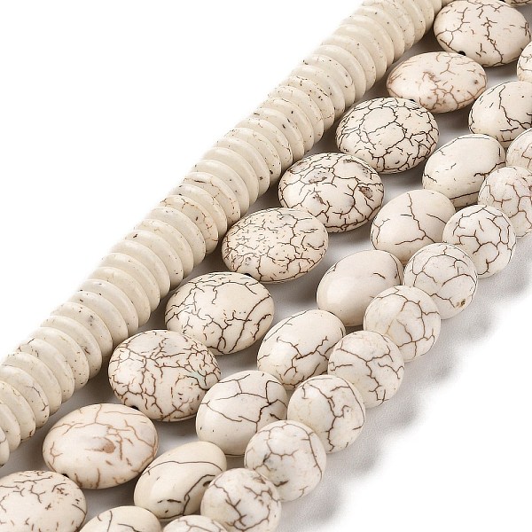 PandaHall Synthetic Howlite Beads Strands, Mixed Shapes, 12~18x12~18x3~7mm, Hole: 1.4mm, about 263pcs/500g Howlite Mixed Shapes