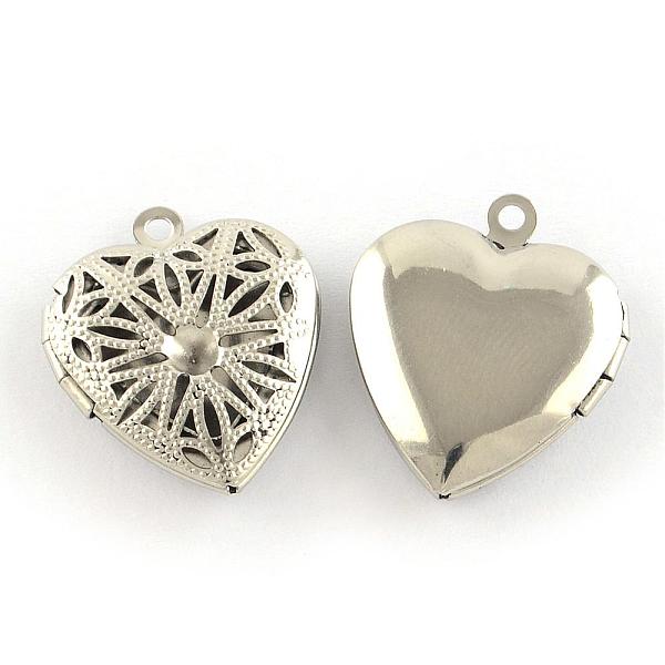 

PandaHall 304 Stainless Steel Pendant Rhinestone Settings, Locket Pendants, Diffuser Pendants, Heart, Stainless Steel Color, 22.5x19x5.5mm...