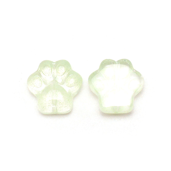 

PandaHall Handmade Lampwork Beads, Two Tone, with Hole, Cat Paw Prints, Honeydew, 13x13x5mm, Hole: 1mm, about 10pcs/bag Lampwork Cat Shape..., Green