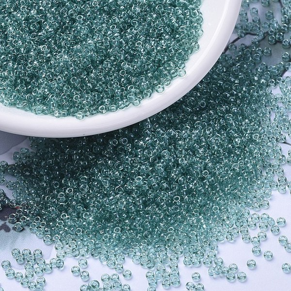 

PandaHall MIYUKI Round Rocailles Beads, Japanese Seed Beads, 11/0, (RR2445) Transparent Sea Foam Luster, 2x1.3mm, Hole: 0.8mm, about..., Cyan
