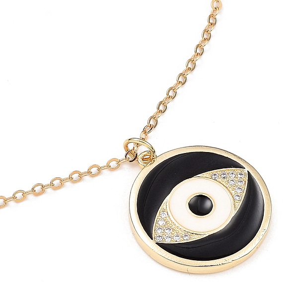 

PandaHall Brass Micro Pave Cubic Zirconia Pendant Necklaces, with Enamel, Brass Cable Chain and 304 Stainless Steel Lobster Claw Clasps...